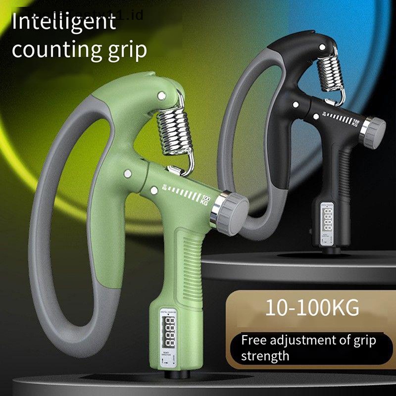 Tastetasty 100kg Adjustable Heavy Grip Fitness Elektronik Counter Hand Grip Wrist Meningkatkan Kekuatan Spring Finger Adjustable.