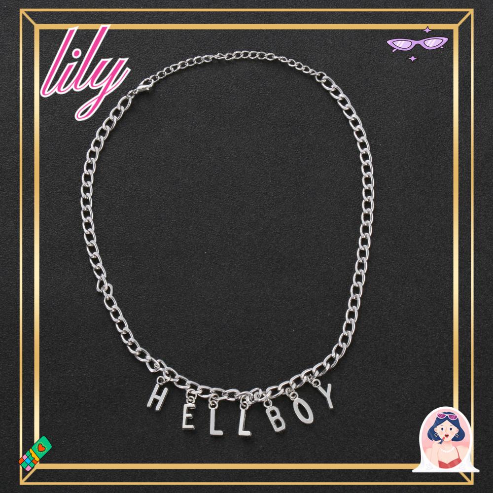 Lily Liontin Kalung Fashion Gaya Punk Hip Hop Bib Rantai