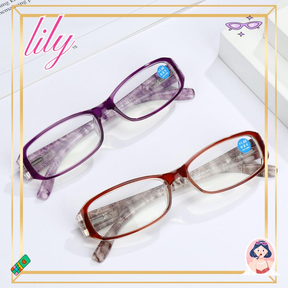 Lily Kacamata Baca Fashion Portable Bunga Elegan Bingkai Ultra Ringan