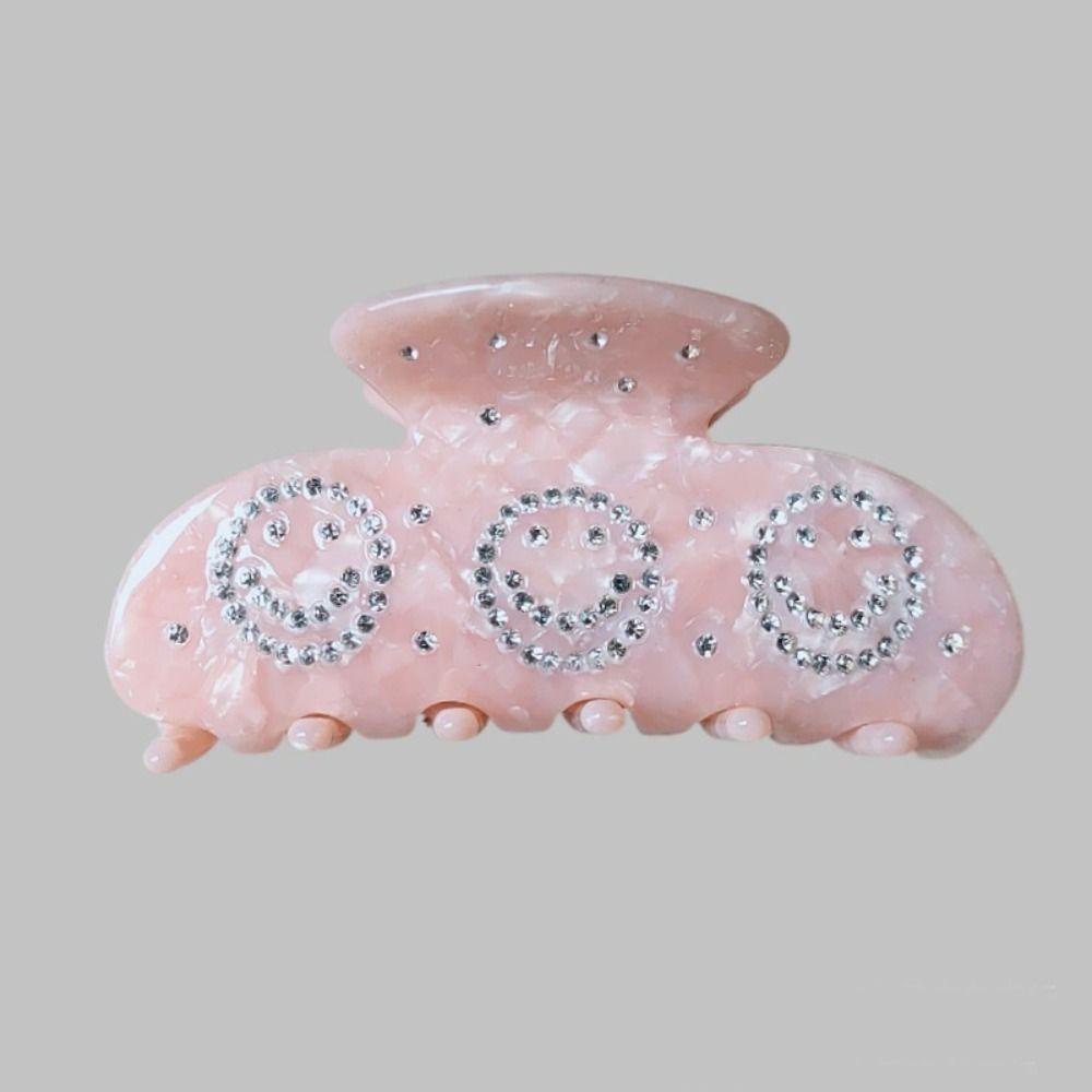 Mxbeauty Korean Style Hair Claw Hadiah Putih Fashion Elegan Jepit Musim Panas Mengkilap Vintage Berlian Imitasi Jepit Rambut