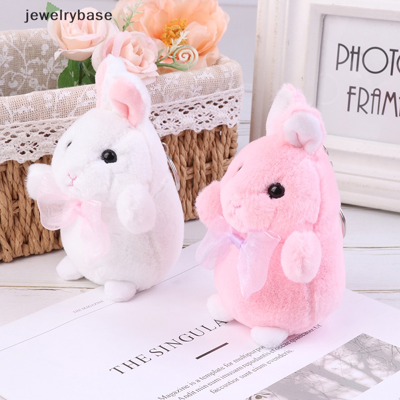 [jewelrybase] Cute Bow Rabbit Plush Stuffed Doll Lembut Mewah Mainan Gantungan Kunci Tas Liontin Anak Hadiah Butik