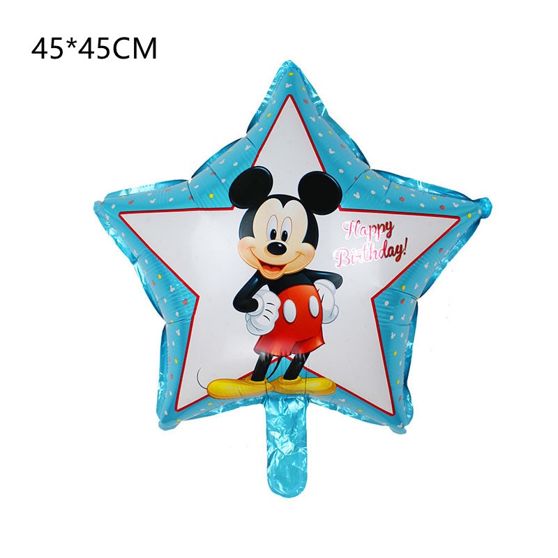 5pcs/set Anime Mickey Balon Mainan Film Aluminium Model Minnie Boneka Angka Perlengkapan Pesta Dekorasi Ulang Tahun Bayi