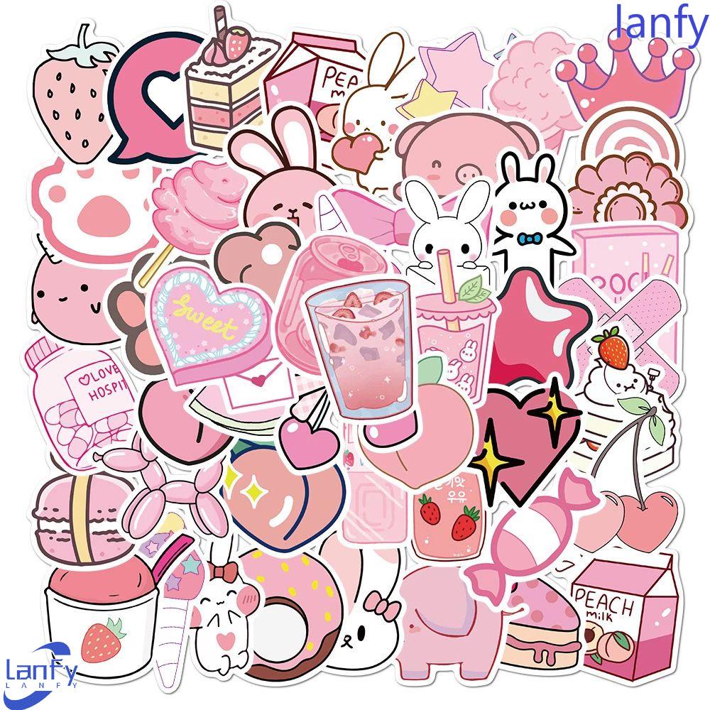 Lanfy Pink Style Stiker Kawaii 50pcs/pack Stiker Gitar Koper Laptop Stiker Koper Sticker Skateboard DIY Scrapbook