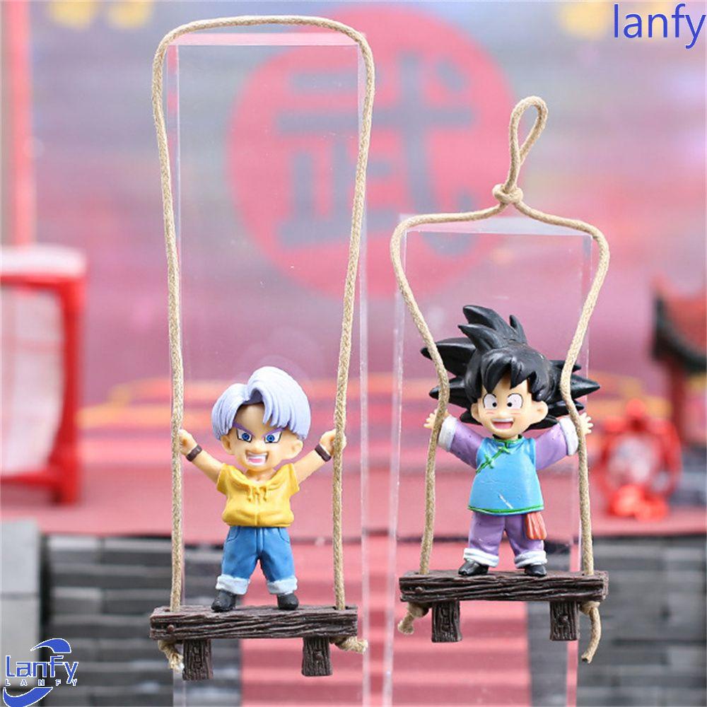 Lanfy Karakter Model Mainan Anak Aksesoris Interior Mobil Cermin Liontin Kartun Hewan Ayunan Gantung Son Goku Swing Ornaments