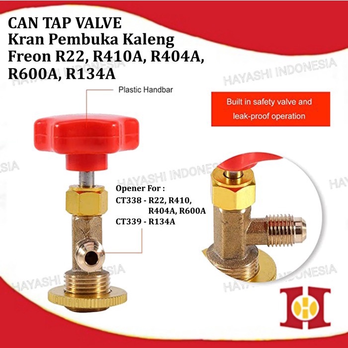 Can Tap Valve Kran Pemutar Pembuka Kaleng Freon CT CH 338 339 R134A