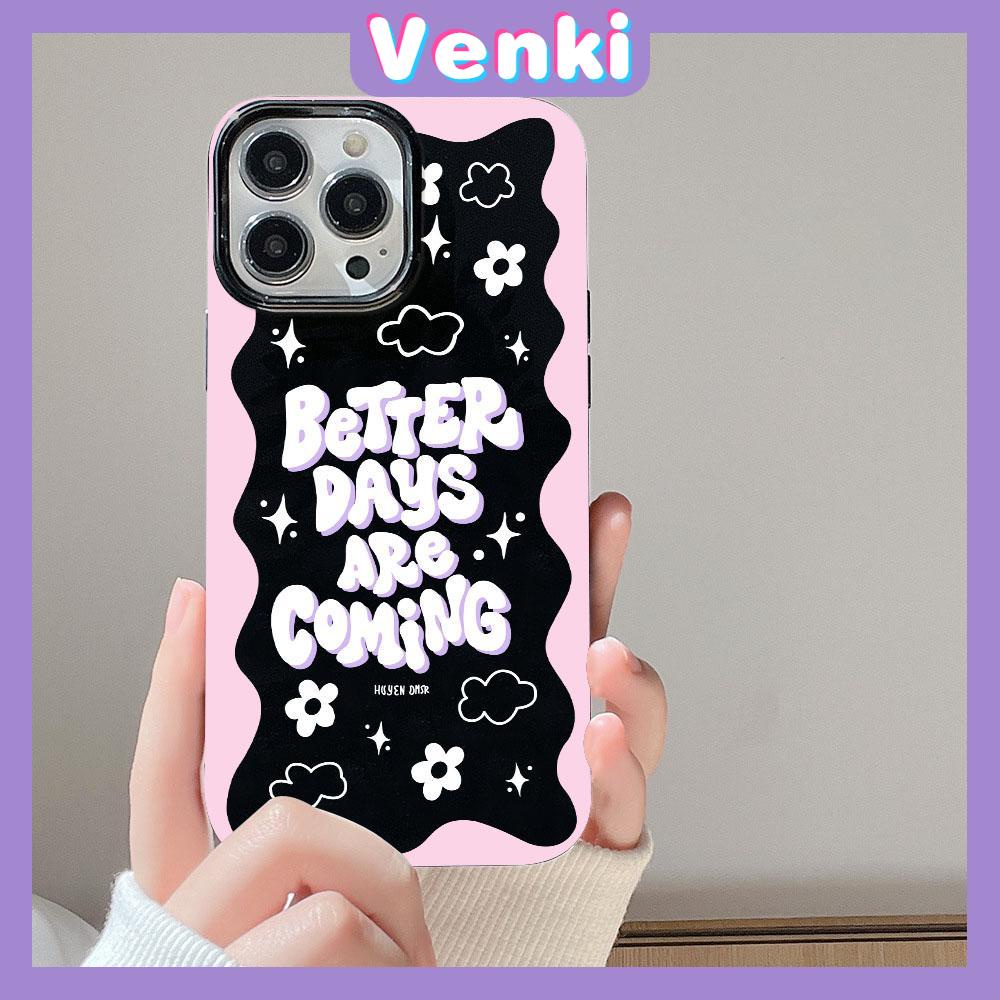 VENKI - For iPhone 14 Pro Max iPhone Pink Edge Black Phone Case TPU Soft Shell Protection Shockproof Camera Compatible with iPhone 13 Pro max 12 Pro Max 11 xr xs max 7Plus 8Plus