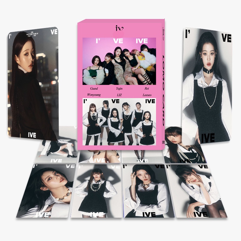 55pcs/box IVE Album I'VE Photocards Kartu Lomo LIZ WONYOUNG YUJIN LEESEO REI GAEUL Kpop Postcards