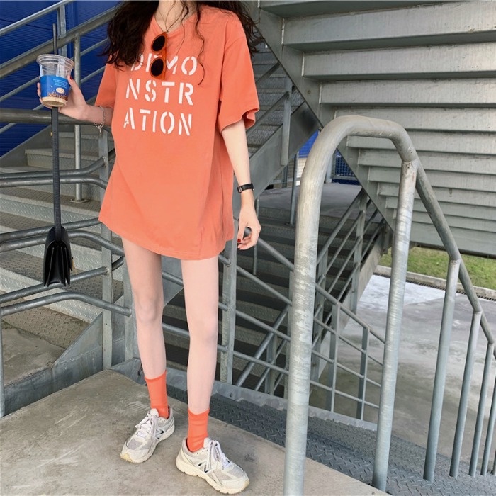 SS KAOS OVERSIZE WANITA DEMONSTRATION 6739 BAJU BESAR DISTRO ATASAN LENGAN PENDEK TSHIRT LONGGAR MODEL POLOS MURAH IMPORT