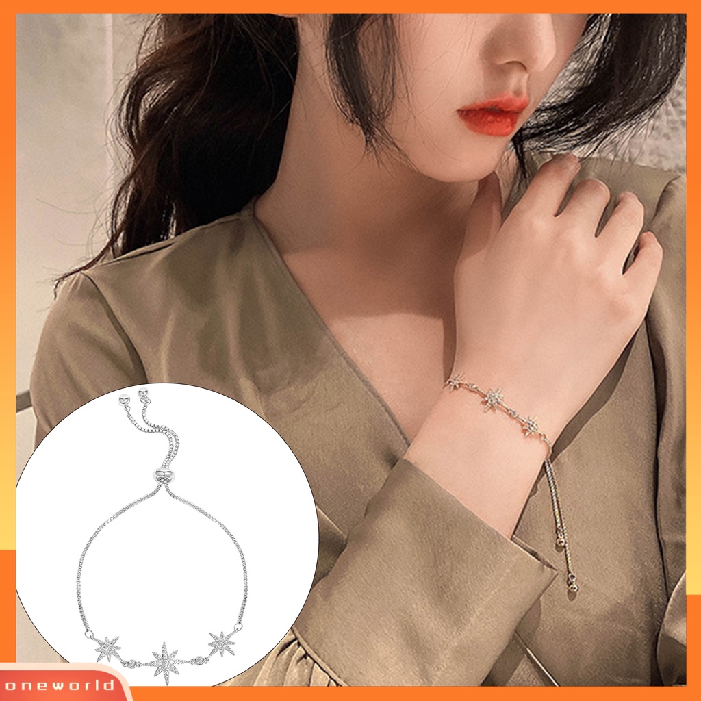 [EONE] Gelang Rantai Temperamen Kepribadian Perhiasan Gaya Korea Hadiah Ulang Tahun Dekorasi Rantai Yang Dapat Disesuaikan Minimalis Octagonal Star Bracelet Untuk Tanggal