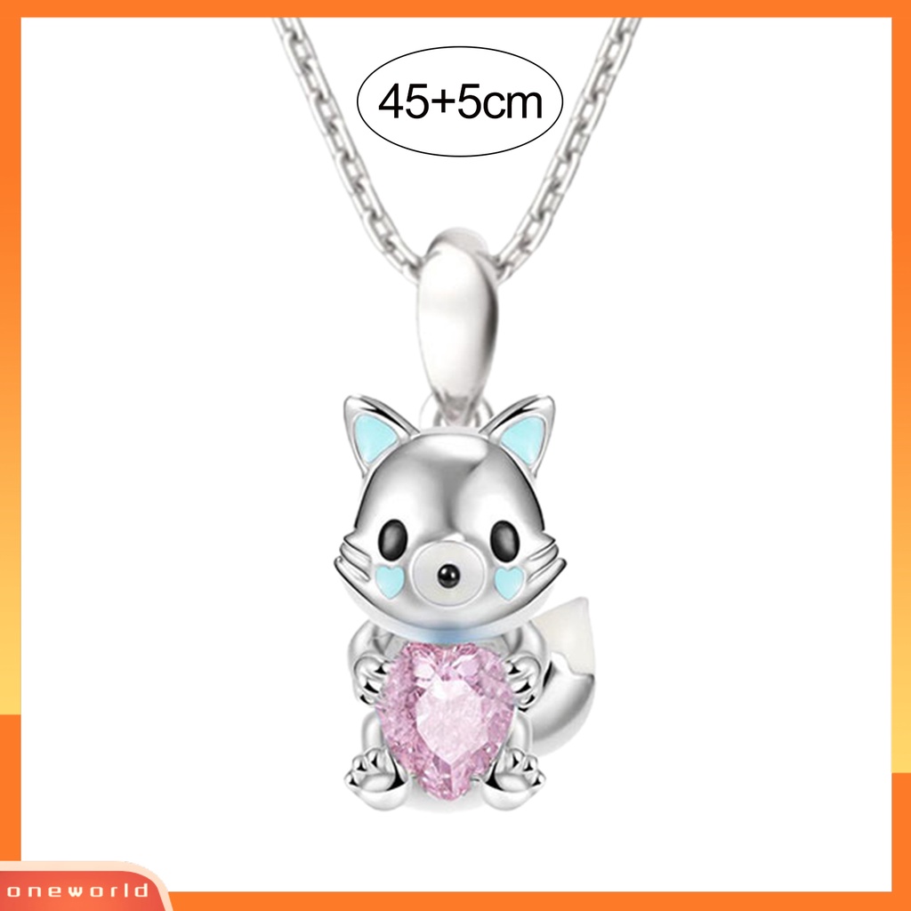 [EONE] Liontin Kalung Elegan Mata Hitam Shiny Heart Rhinestone Adjustable Hias Hadiah Lucu Kartun Axolotl Arctic Fox Wanita Fashion Perhiasan Untuk Pakaian Sehari-Hari