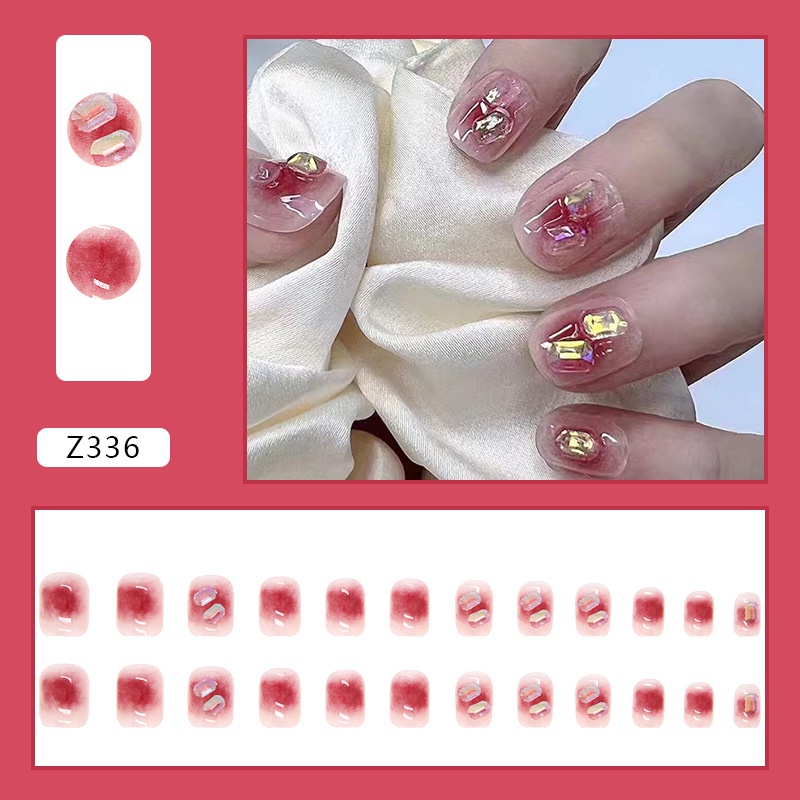 X59 24 Pcs DIY Kuku Palsu French Cool Finger Nail Art Kuku Palsu Sticke