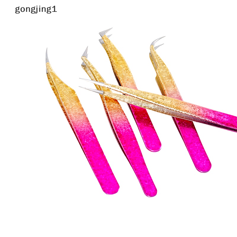 Ggg 1Pcs Pinset Bulu Mata Stainless Steel Eyelashes Extension Antistatic Brow Lash ID