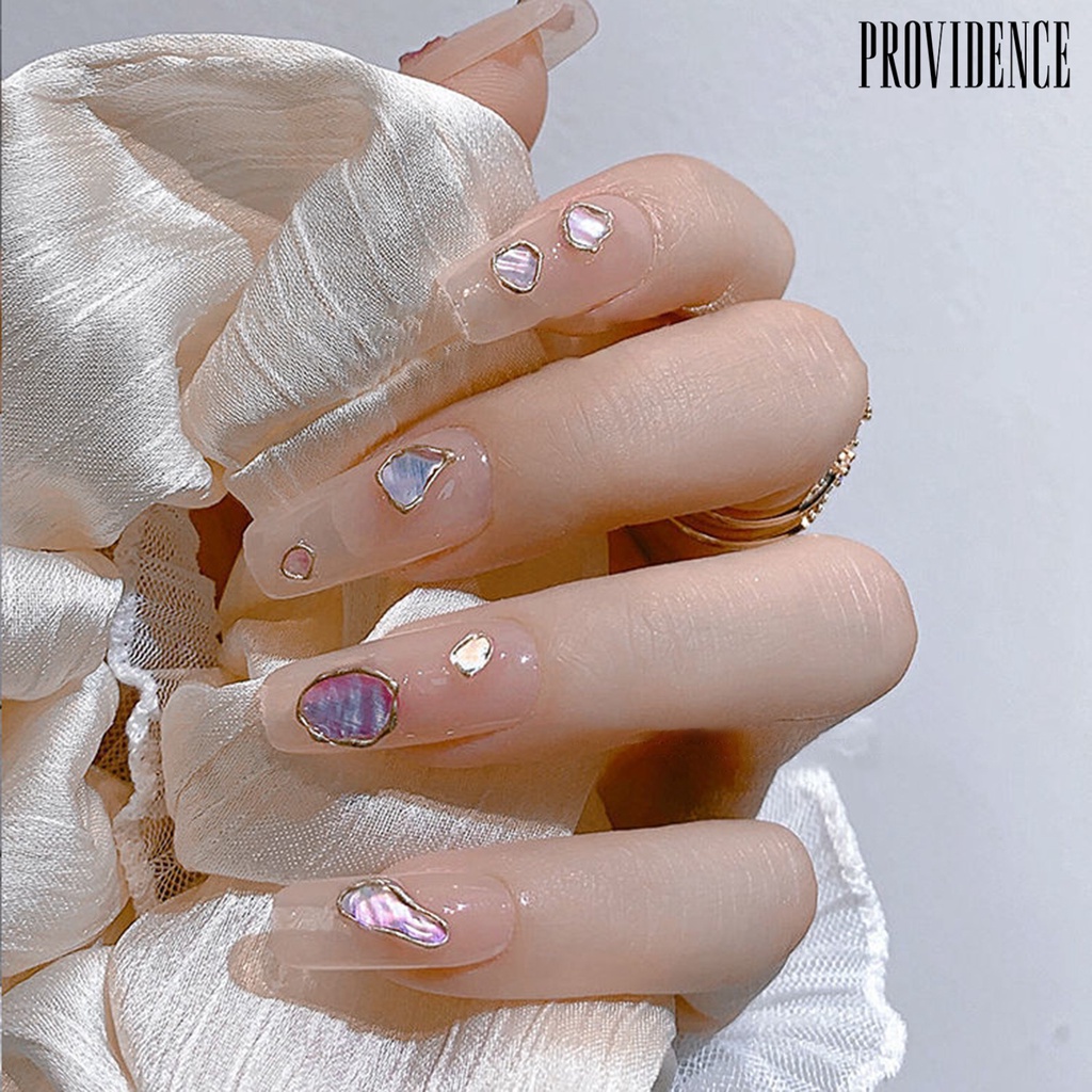 Providence Hiasan Kuku 12kisi Bentuk Tidak Teratur Tahan Lama Yang Dapat Dilepas Mudah Tempel DIY Serbaguna 3D Nail Art Shell UV Gel Manicure Dekorasi Perlengkapan Salon Kuku