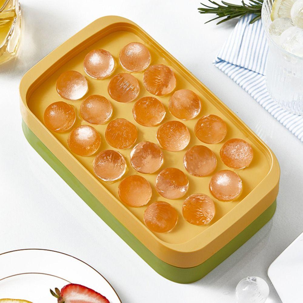 [Elegan] Ice Cube Tray Anggur Reusable Kapasitas Tinggi Dengan Tutup Rumah Tangga Pembuat Es Kotak Penyimpanan Es