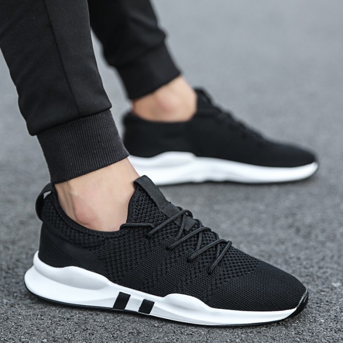 (COD) Leedoo Sepatu Sneakers Pria Import Running Shoes Young Lifestyle EE01 - Hitam, 43