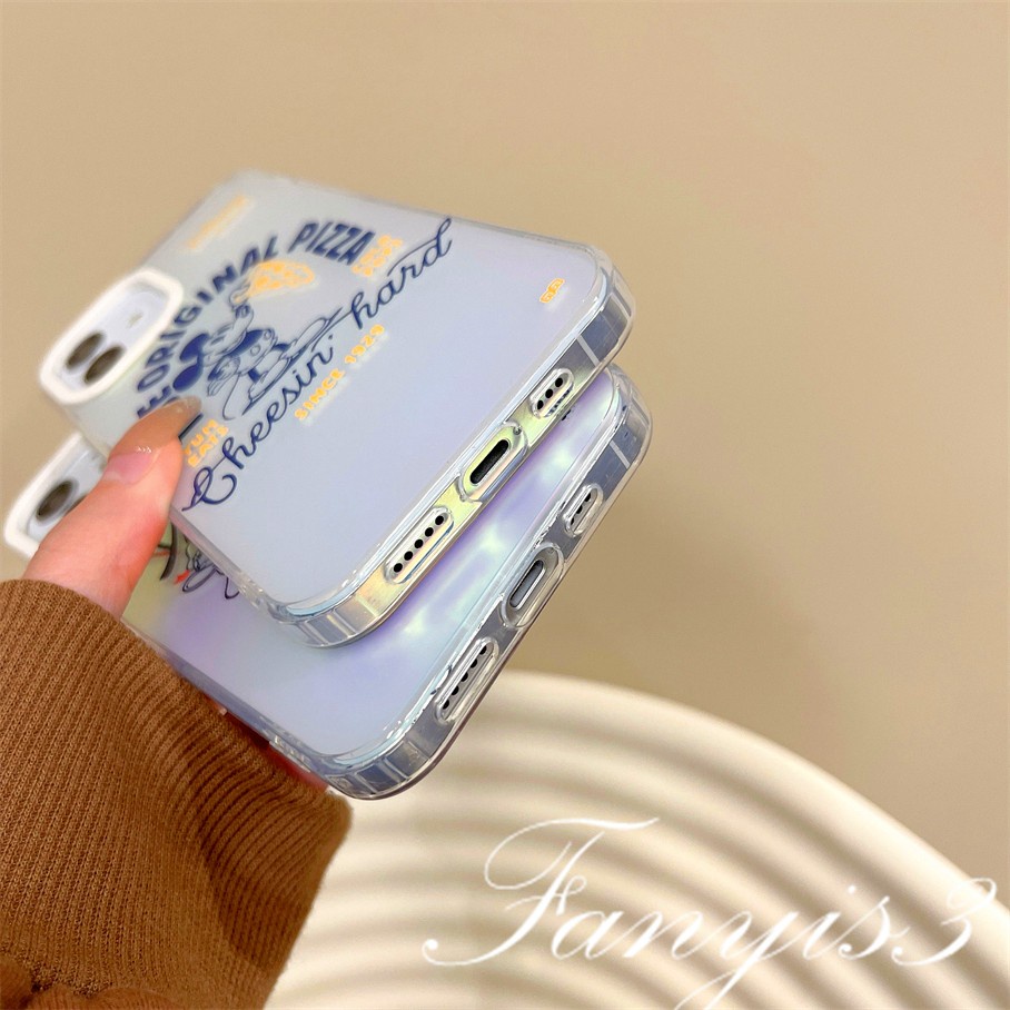 Compatible For IPhone 14 13 12 11 Pro Max X XR Xs Max 8 7 Plus SE 2020 Kompatibel Untuk Lucu Kartun Mouse IMD Laser Gradiasi Ponsel Case TPU Lembut Shockproof Cover Pelindung