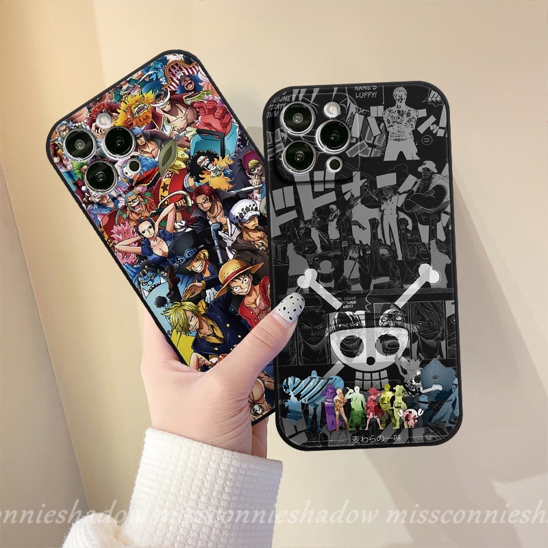 Case One Piece Anime Kartun Trendi Untuk Redmi 12C 9A A1 9 10 9T 9C NFC Note12 11 11s 9 8 10s 10 Pro Plus Mi 10 11 Lite 10T Poco M4 X5 F4 M5 F3 M3 X3 Pro Soft Cover Tepi Lurus