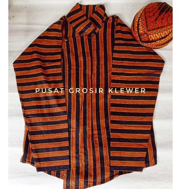 Lurik Harga Termurah Baju Lurik Jawa Pria | Baju Lurik Bonus Blangkon | Baju Lurik Jawa Pria | Surja