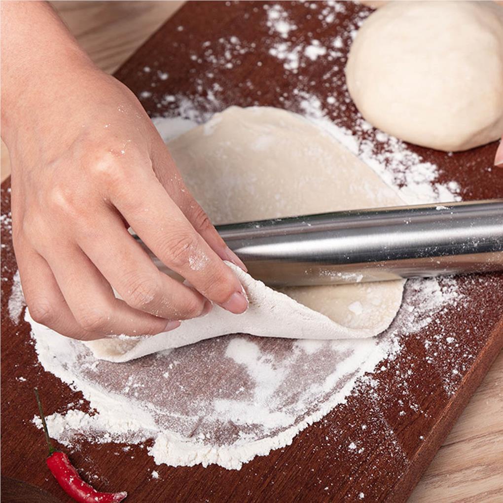 Stainless Steel Rolling Pin Anti Lengket Penggiling Adonan Professional Baking Tool