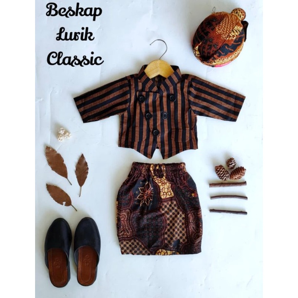 Lurik BESKAP LURIK JAWA ANAK DAN DEWASA / BESKAP BAYI / BAJU ADAT ANAK