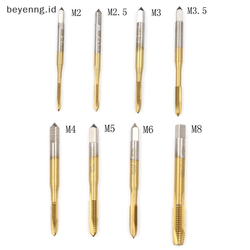 Beyen M2/M2.5/M3/M3.5/M4/M5/M6/M8 HSS Metric Straight Suling Ulir Screw Tap Plug Tap ID