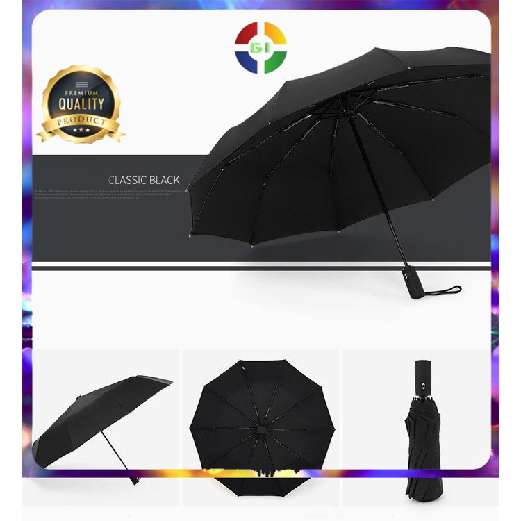 Payung Lipat Double Layer Umbrella Black