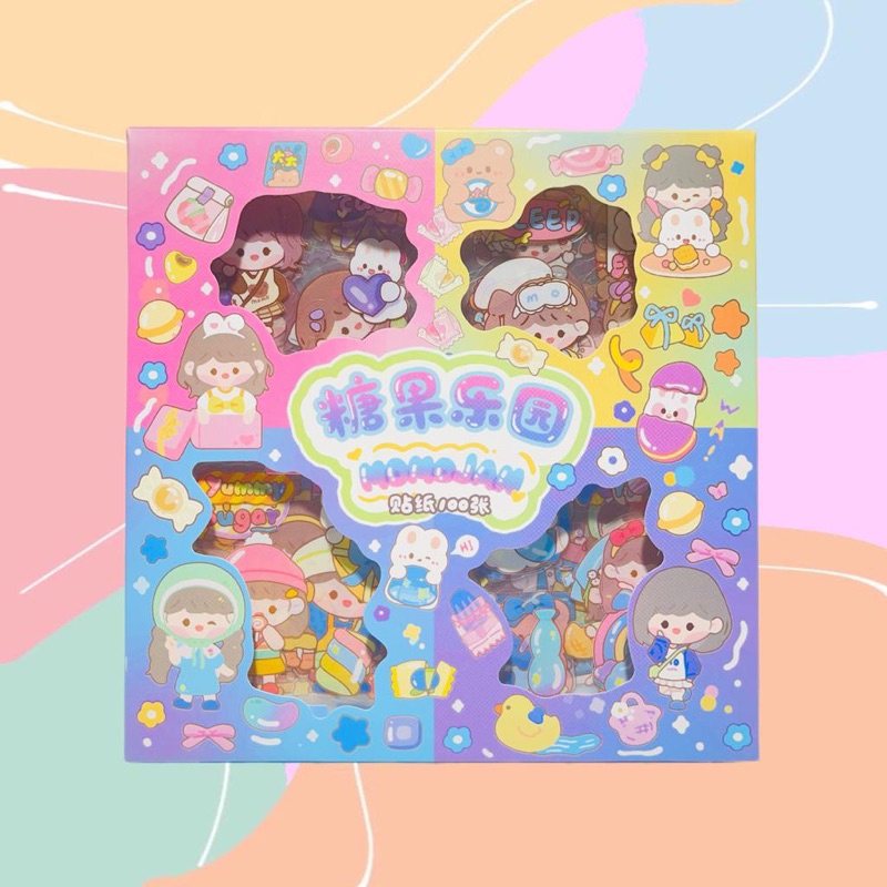 Sticker New Momojan Stiker Jurnal Rainbow 100pc