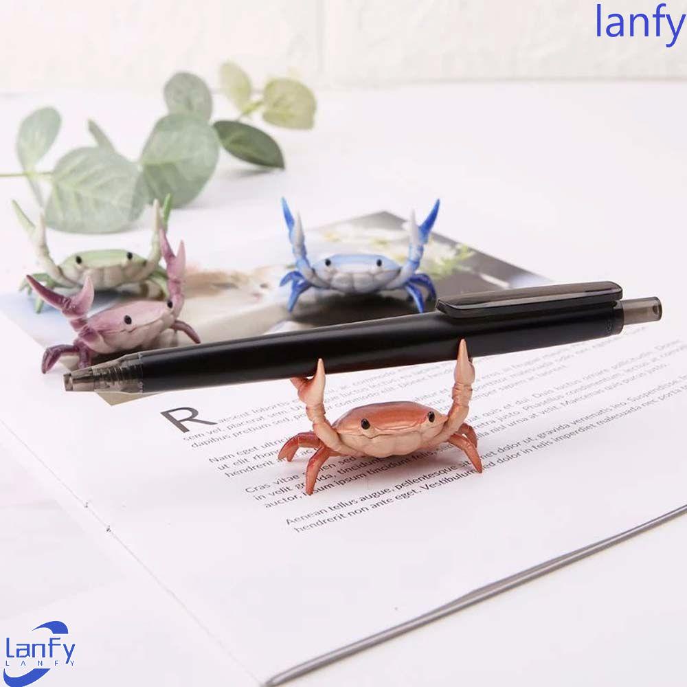 Lanfy Crab Pen Holder Dekorasi Rumah Jepang Lucu Bracket Pen Holder Ornamen Rak Penyimpanan Alat Tulis