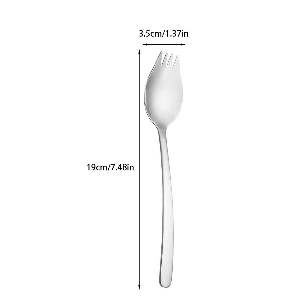 2in1 Sendok Garpu Stainless Steel Garpu Dessert Buah Portabel Multifungsi Untuk Piknik Keluarga Outdoor Hiking Travel