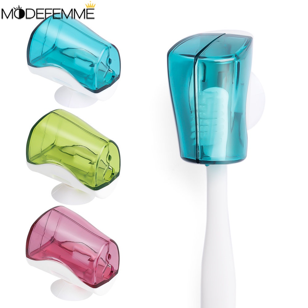 Rak Kotak Sikat Gigi Tahan Debu Tahan Air Portable Toothbrush Head Protective Case Wall Mounted Toothbrush Holder Penutup Sikat Gigi Dengan Suction Cup