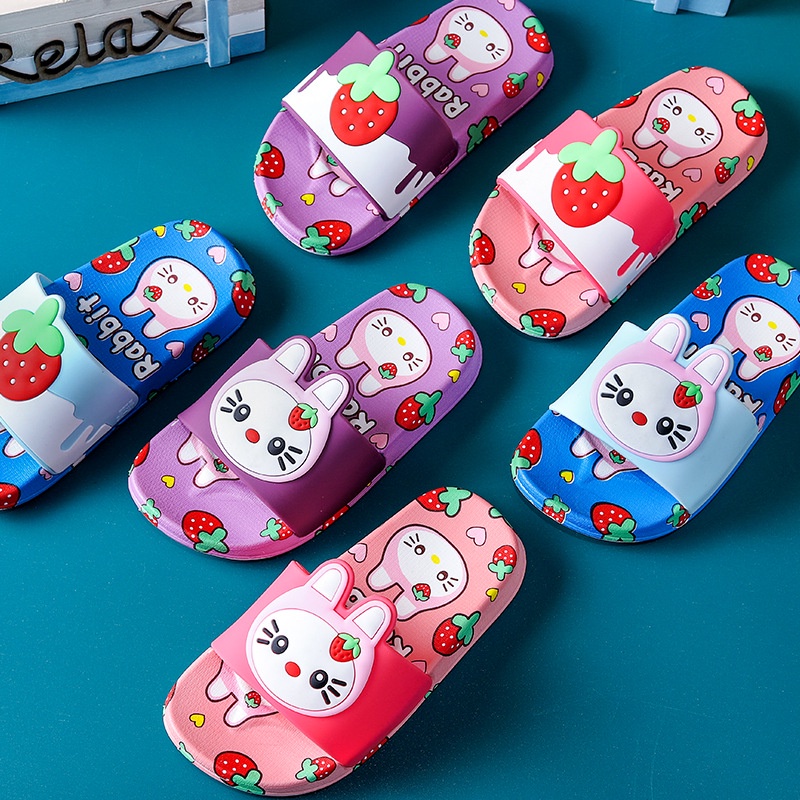 Sendal Selop ANak Cewek Usia 2, 3, 4, 5, Tahun HELLO BERRY Sandal Anak Perempuan Bahan Karet