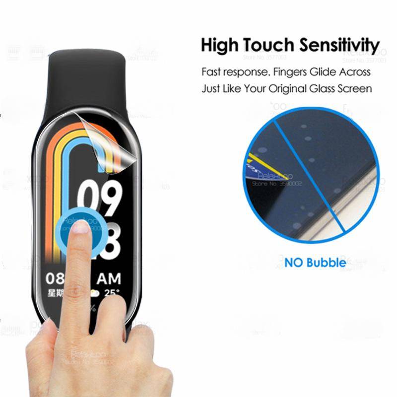 999d Curved Soft Hydrogel Film Untuk Xiaomi Smart Band8 Pelindung Layar Anti blue light Untuk Mi Smart Band8 Gelang Film Bukan Kaca