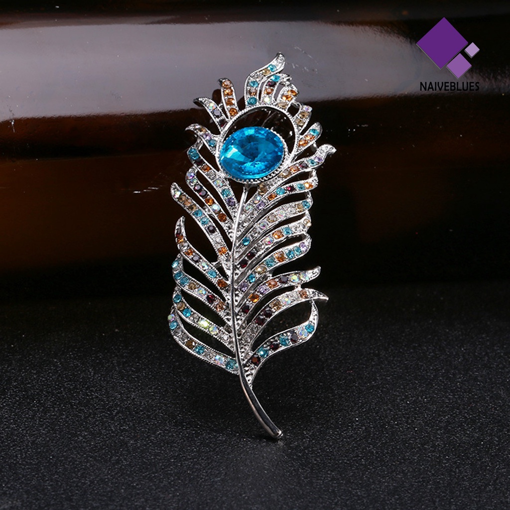 &lt; Naiveblues &gt; Bros Bergaya Elegan Berlian Imitasi Bulu Bros Jas Aksesoris Kostum