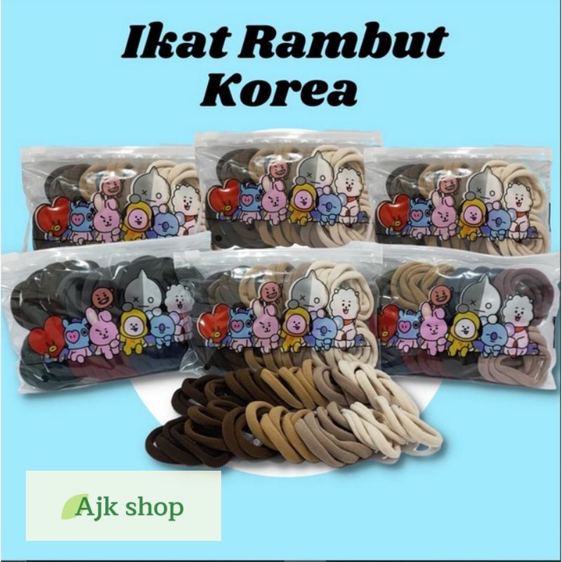 Ikat Rambut Korea Towel Ring Set Isi 50PCS Kunciran Rambut Isi 50Pcs