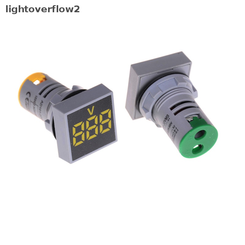 [lightoverflow2] 22mm AC12-500V Voltmeter Panel Persegi LED Digital Voltage Meter Lampu Indikator [ID]