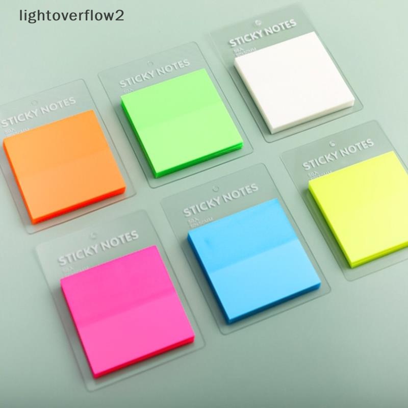 [lightoverflow2] 50sheets Transparan Sticky Notes Waterproof Colorful Clear Memo Pad Diposting Memo [ID]