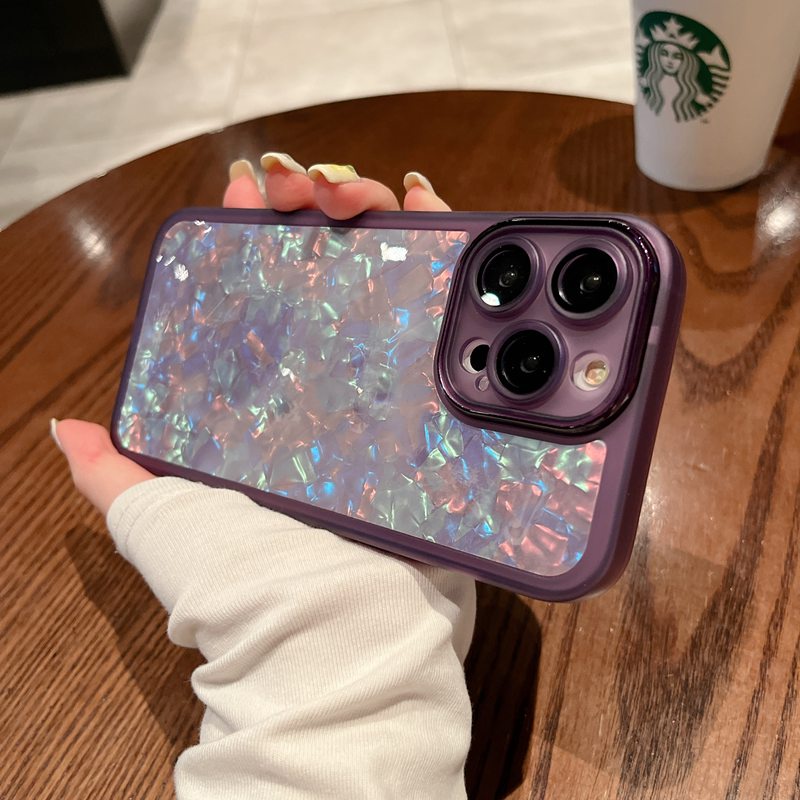 【Camera Protector Film】ShellShinning Case iPhone 14 Plus iPhone 11 12 13 14Pro Max Pretty Women's Fashion Case