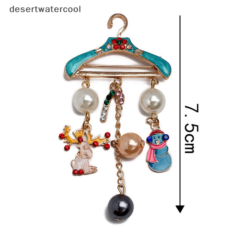 Deid Natal Mutiara Bros Rusa Snowman Liontin Perhiasan Berlian Imitasi Bros Wanita Martijn