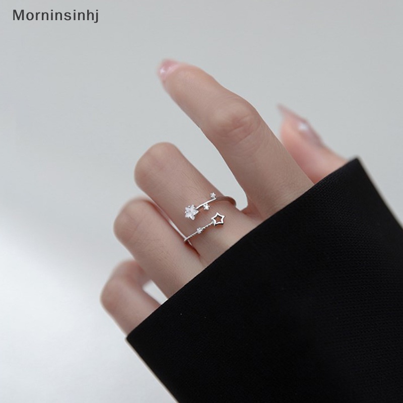 Mornin Shiny Star Zircon Cincin Wanita Terbuka Dapat Disesuaikan Berongga Bintang Cincin Fashion Serbaguna Pernikahan Perhiasan Pengantin id