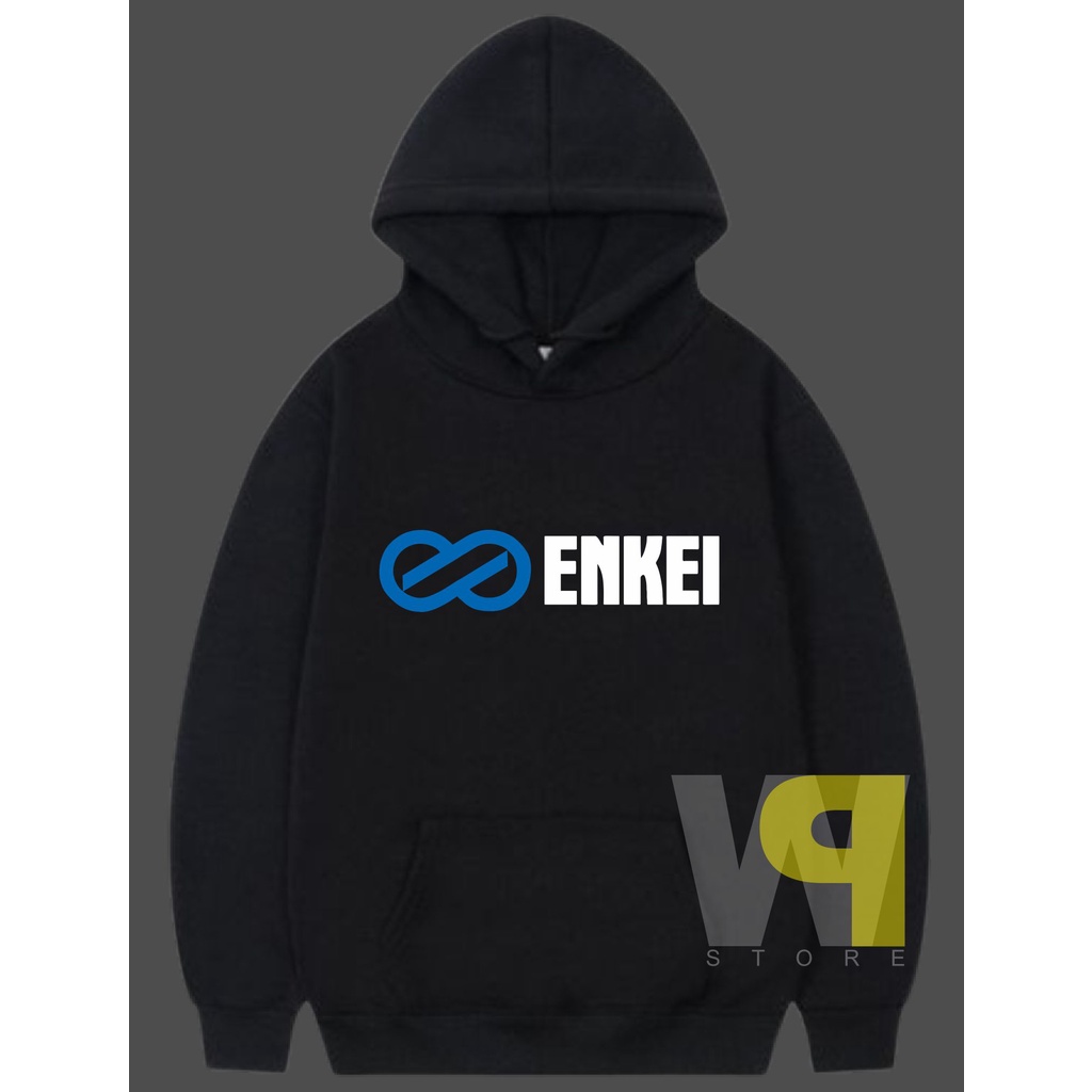 Jaket   Zipper   Hoodie   Sweater Enkei - Hitam