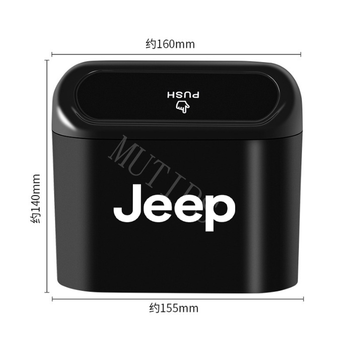 Jeep Tempat Sampah Mini Portable Mobil Gantung Tutup Flip Dustbin Back Seat Waterproof ABS Storage Box Organizer Untuk Wrangler jk Grand Renegade Compass2023 Willys Cherokee