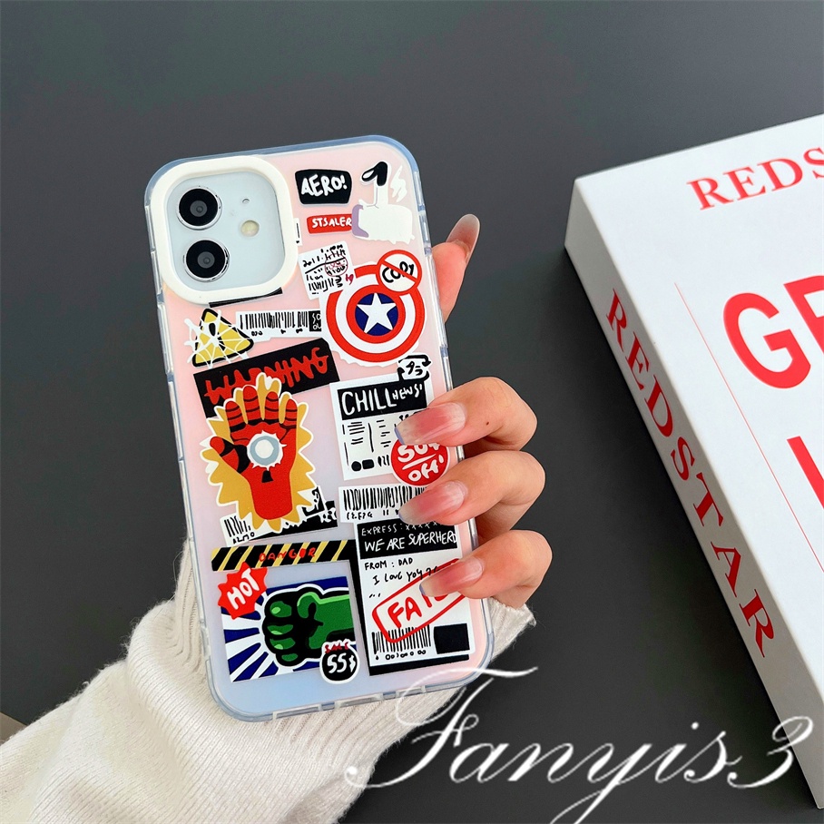 Compatible For IPhone 14 13 12 11 Pro Max X XR Xs Max 8 7 Plus SE 2020 Kompatibel Untuk Stiker Notes IMD Laser Gradiasi Ponsel Case TPU Lembut Shockproof Cover Pelindung