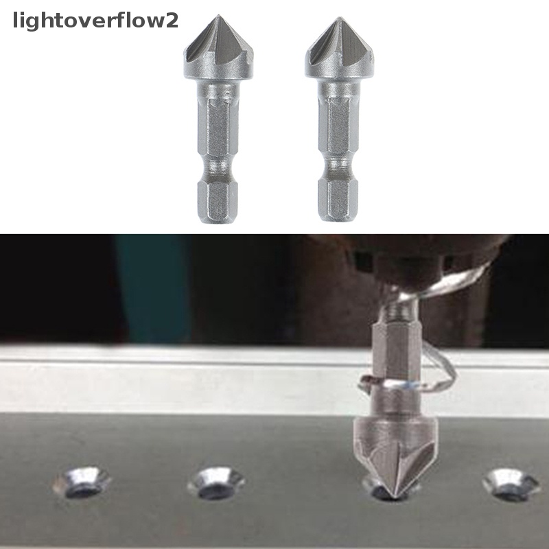 [lightoverflow2] Mata Bor 6 Flute Countersink Chamfer Cutg Alat Pertukangan Gagang hexagon [ID]