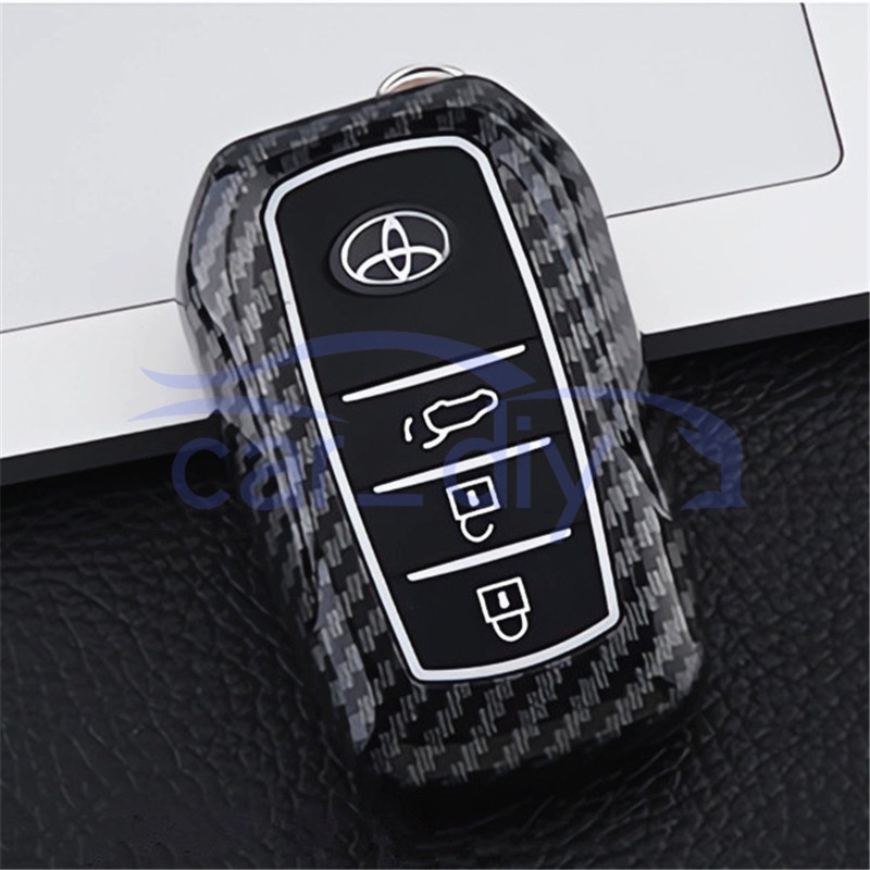 Kasus Kunci ABS Penutup Jarak Jauh Mobil Silikon Gantungan Untuk Toyota Wildlander RAV4 Prado Levin Avalon Fortuner Yaris Camry Corolla Vios Cangkang Pelindung Car Remote Key Case