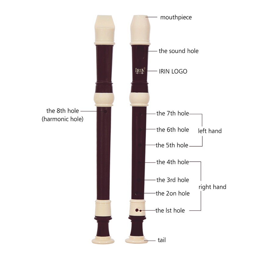 Baroque Recorder Suling Flute / Seruling Soprano Bahan Abs / Alat Musik Seruling / Set Harpa Untuk