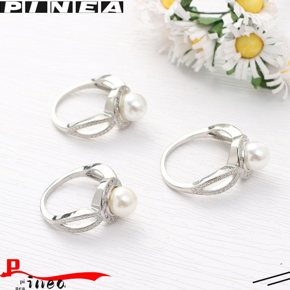 Nanas Cincin Mutiara Tunangan Wanita Vintage Aksesoris Populer