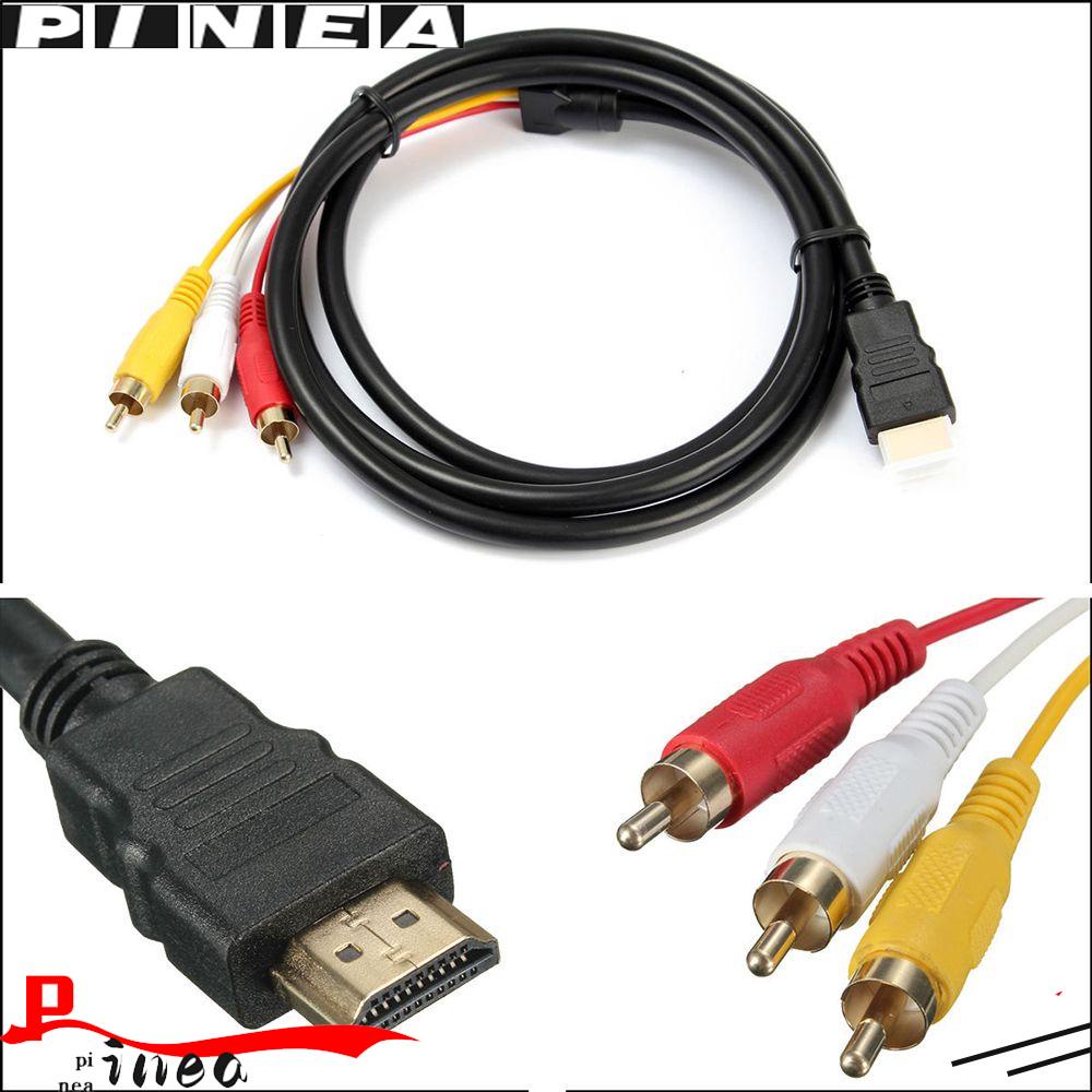 Kabel RCA Nanas HDMI Male To 3kabel Praktis Untuk TV HDTV DVD Hitam Audio Video AV Cord