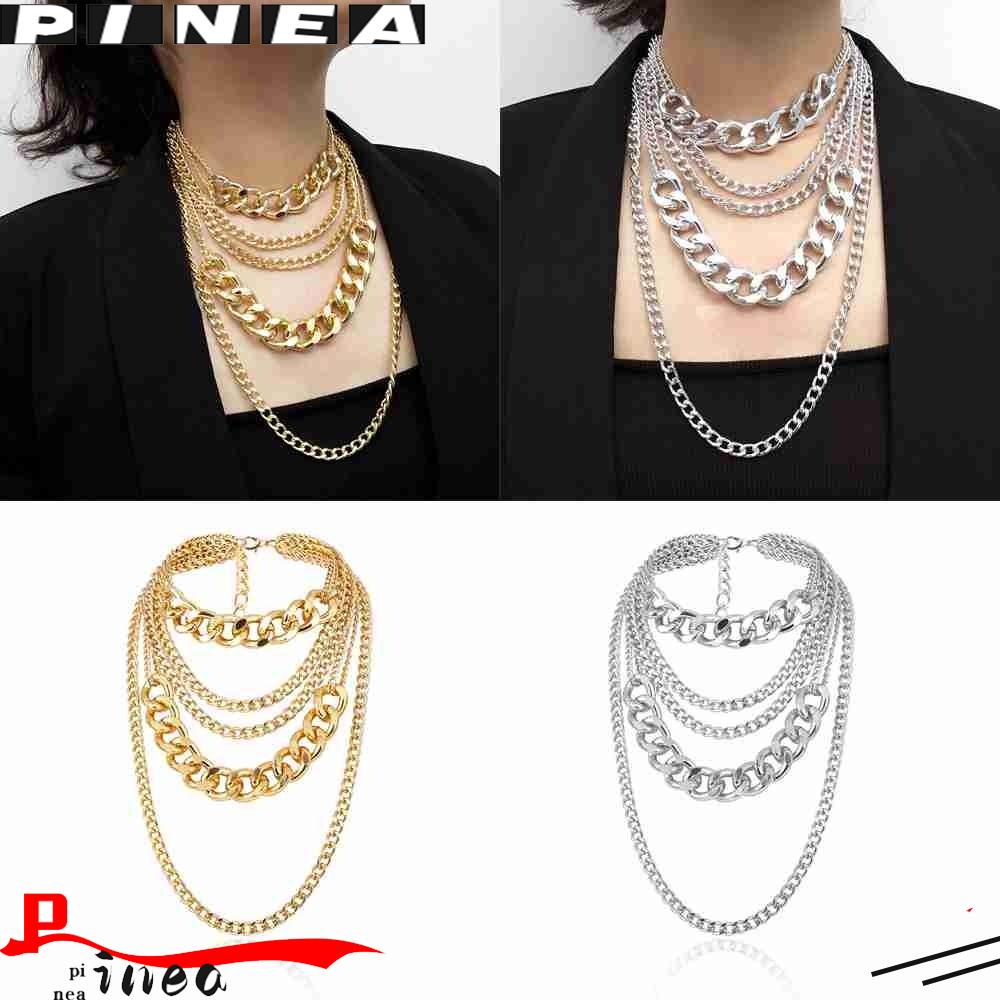 Kalung Punk Nanas Vintage Pesona Hadiah Pesta Multilayer Wanita Perhiasan