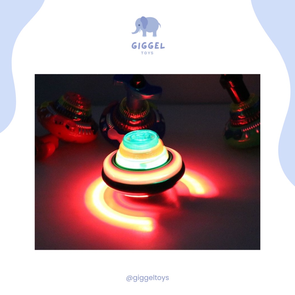 [ Giggel ]  Mainan Gasing Lampu / Flash Gangsing Lampu Musik / Flash Light Spinning Toys / Mainan Anak