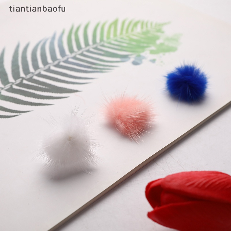 [tiantianbaofu] 10 Pcs Kuku Seni Desain Mini Pom Pom Mink Bulu Bola DIY Pompones Perlengkapan Jahit Butik